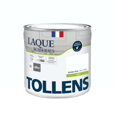 Laque boiseries et métal Tollens RAL 9010 blanc pur satin 2L