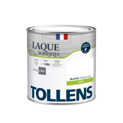 Laque boiseries et métal Tollens satin blanc prestige 500ml