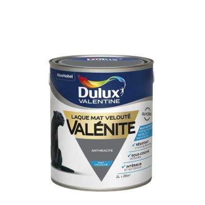 Laque glycéro gris anthracite mat Dulux Valentine Valénite 2 L
