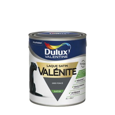 Laque glycéro gris foncé satin Dulux Valentine Valénite 2 L