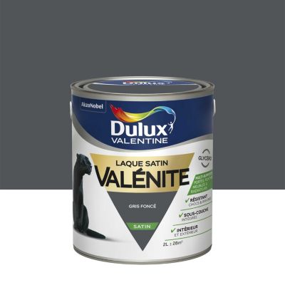 Laque glycéro gris foncé satin Dulux Valentine Valénite 2 L
