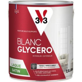 Laque glycéro multi-support V33 satin blanc 2,5L