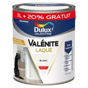 Laque Valénite Dulux Valentine Acrylique brillant blanc 2,4L