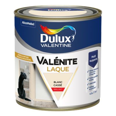 Laque Valénite Dulux Valentine Acrylique brillant blanc cassé 500ml
