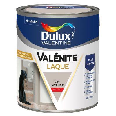 Laque Valénite Dulux Valentine Acrylique brillant blanc lin intense 2L