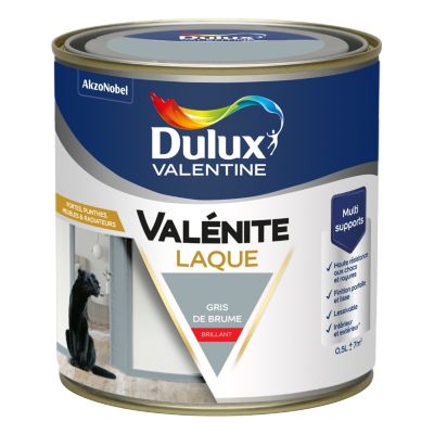 Laque Valénite Dulux Valentine Acrylique brillant bleu gris de brume 500ml