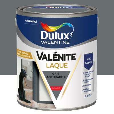 Laque Valénite Dulux Valentine Acrylique brillant gris anthracite 2L