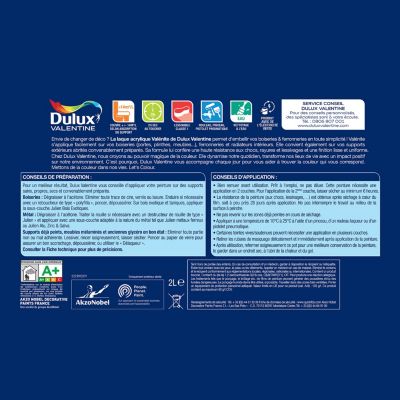 Laque Valénite Dulux Valentine Acrylique brillant noir 2L
