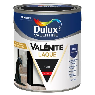 Laque Valénite Dulux Valentine Acrylique brillant noir 2L