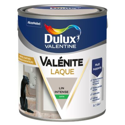 Laque Valénite Dulux Valentine Acrylique satin blanc lin intense 2L