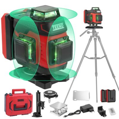 Laser Niveau 360 Vert ,5400mAhx2 Autonivelant, 4x16Line Portable et Léger