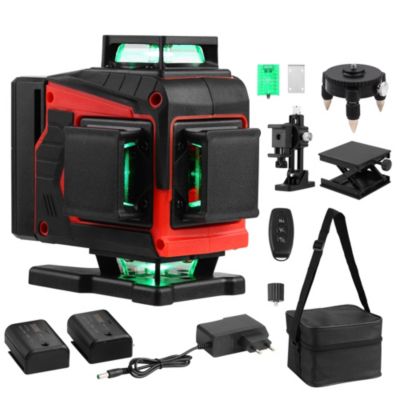 Laser Niveau 360 Vert Autonivelant,4D 16L Rechargeable avec Trépied