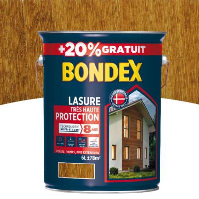 Lasure bois Bondex Châtaignier 8 ans 5L + 20%