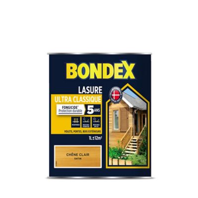 Lasure bois Bondex Chêne clair 1L - 5 ans