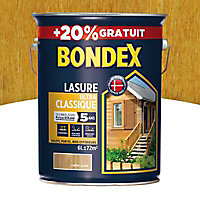Lasure bois Bondex Chêne clair 5 ans 5L + 20%