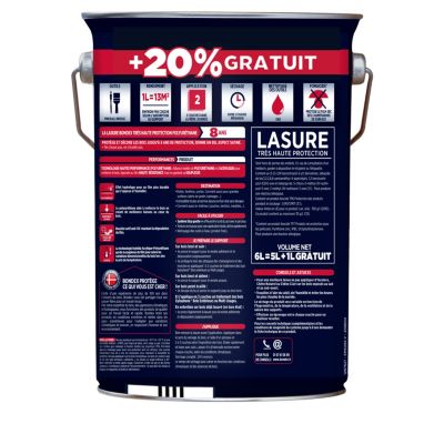 Lasure bois Bondex Chêne clair 8 ans 5L + 20%