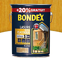 Lasure bois Bondex Chêne doré 5 ans 5L + 20%