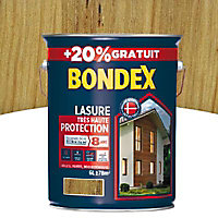 Lasure bois Bondex Chêne naturel 8 ans 5L + 20%