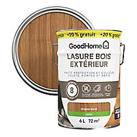 Lasure bois extérieur GoodHome chêne doré satin 8 ans 5L + 20% gratuit