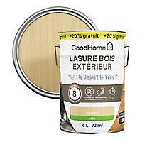 Lasure bois extérieur GoodHome incolore satin 8 ans 5L + 20% gratuit