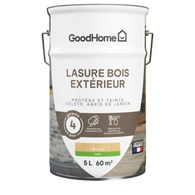 Lasure bois extérieur chêne clair satin 4 ans GoodHome 5L