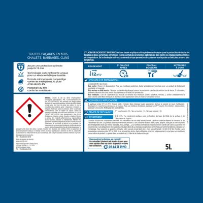 Lasure bois extérieur façades et bardages incolore satin Xyladecor 5 L