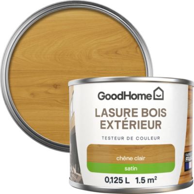Lasure bois extérieur GoodHome satin chêne clair 125ml