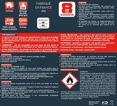 Lasure bois protection intense V33 chêne foncé 5L - 8 ans