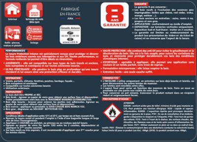 Lasure bois protection intense V33 Incolore 1L - 8 ans