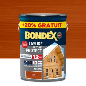 Lasure bois Ultim’ protect Teck 12 ans Bondex 5L + 20% gratuit
