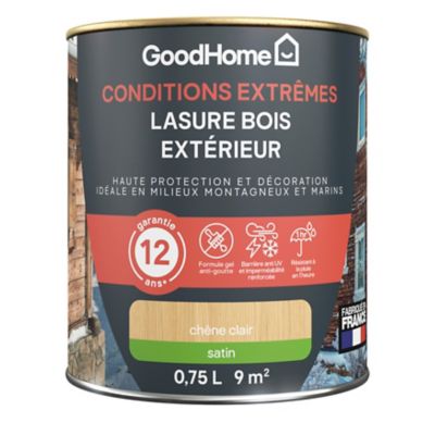 Lasure extérieure chêne clair satin 12 ans GoodHome 750ml