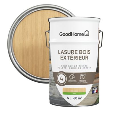 Lasure extérieure chêne clair satin 4 ans GoodHome 5L