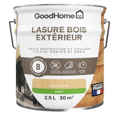 Lasure extérieure chêne clair satin 8 ans GoodHome 2,5L