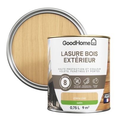 Lasure extérieure chêne clair satin 8 ans GoodHome 750ml
