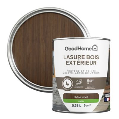 Lasure extérieure chêne foncé satin 4 ans GoodHome 750ml