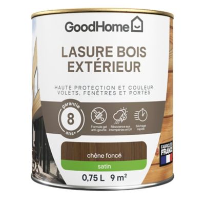 Lasure extérieure chêne foncé satin 8 ans GoodHome 750ml