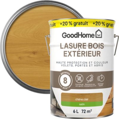 Lasure extérieure chêne traditionnel 8 ans GoodHome 5L + 20% gratuit
