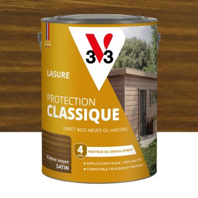 Lasure extérieure haute protection classique V33 effet chêne satin 5L ...
