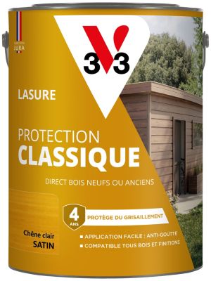 Lasure extérieure Haute Protection Protection Classique V33 chêne clair satin 5L