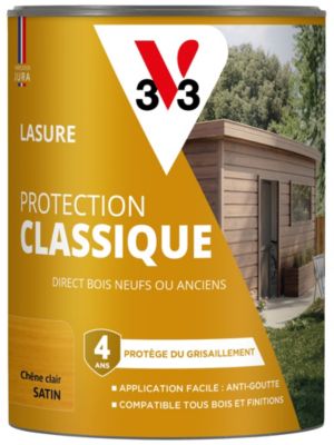 Lasure extérieure Haute Protection Protection Classique V33 chêne clair satin 750ml