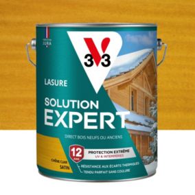 Lasure extérieure Haute Protection Solution Expert V33 chêne clair satin 5 L