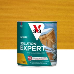 Lasure extérieure Haute Protection Solution Expert V33 chêne clair satin 750 ml
