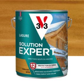 Lasure extérieure Haute Protection Solution Expert V33 chêne doré satin 5 L