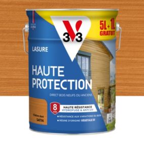 Lasure extérieure Haute Protection V33 chêne doré satin 5 + 20% gratuit