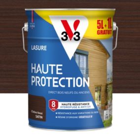 Lasure extérieure Haute Protection V33 chêne foncé satin 5 + 20% gratuit