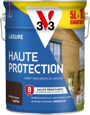 Lasure extérieure Haute Protection V33 chêne foncé satin 5 + 20% gratuit