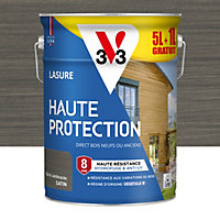 Lasure extérieure Haute Protection V33 gris anthracite satin 5 + 20% gratuit
