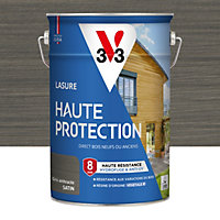 Lasure extérieure Haute Protection V33 gris anthracite satin 5L