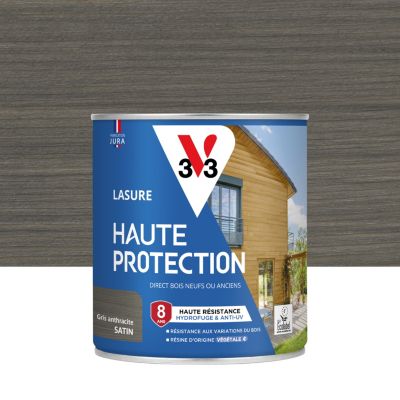 Lasure extérieure Haute Protection V33 gris anthracite satin 750ml
