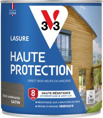 Lasure extérieure Haute Protection V33 gris anthracite satin 750ml